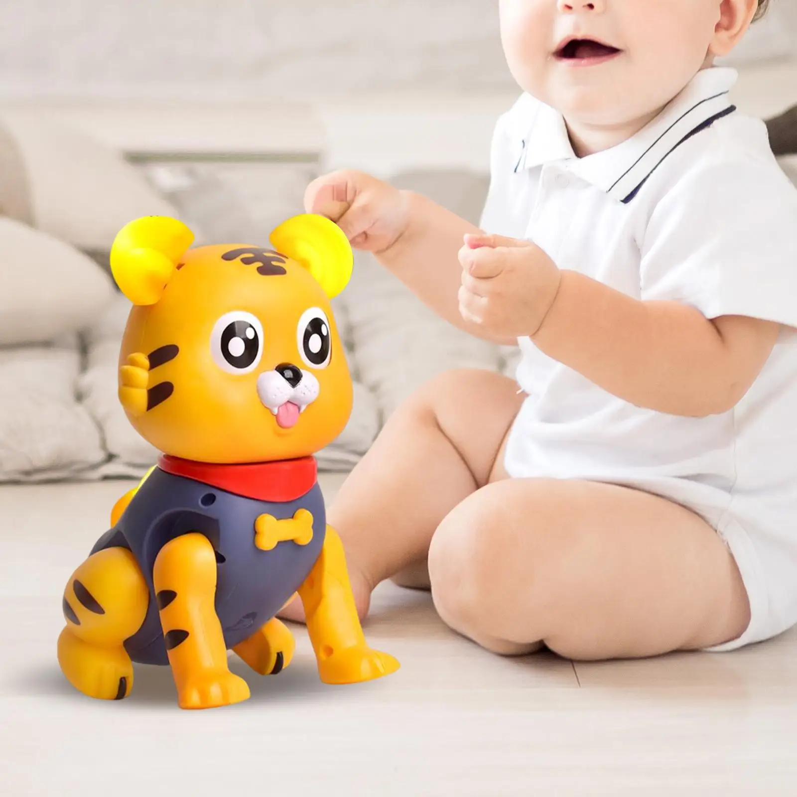 Musical Electronic Tiger Interactive Toy Early Educational Learn to Walk for Toddlers Easter Gift Party Toys Birthday Gift