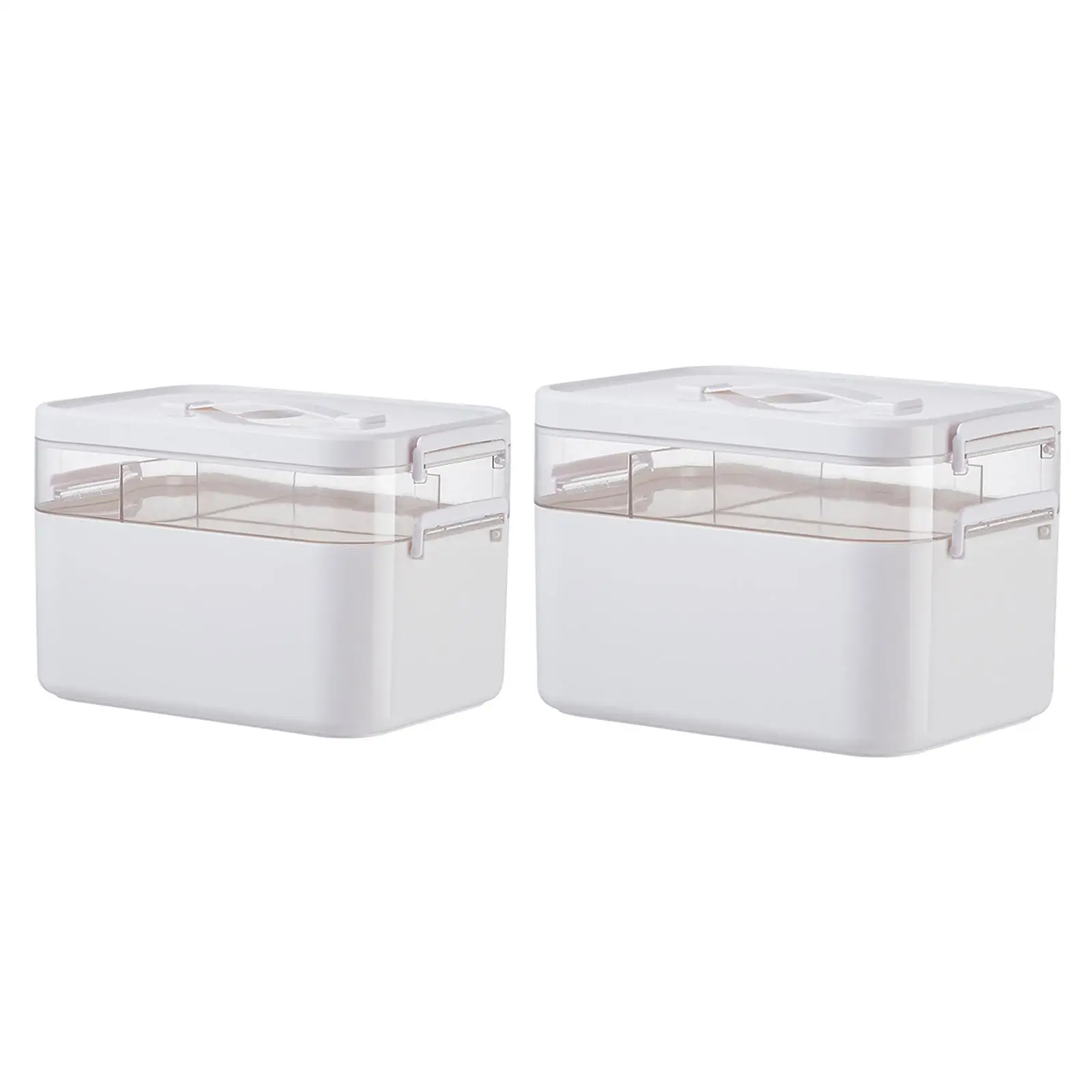 Family First Aid Medical Box Storage Box Bins with Handle Double Layer for Sewing Cosmetic Car Outdoor Activities Camping