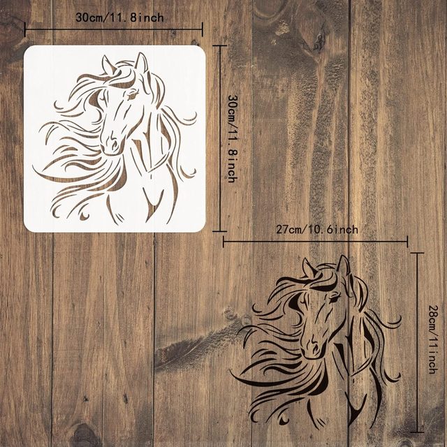 Stencil Per Pittura Su Legno - Set 16 Pezzi Riutilizzabili, Motivi Fiori E Mattoni - Foto 4