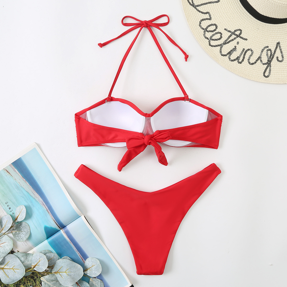 Push Up Bikini Set - Womens Halter Underwire Swimsuit 2024
