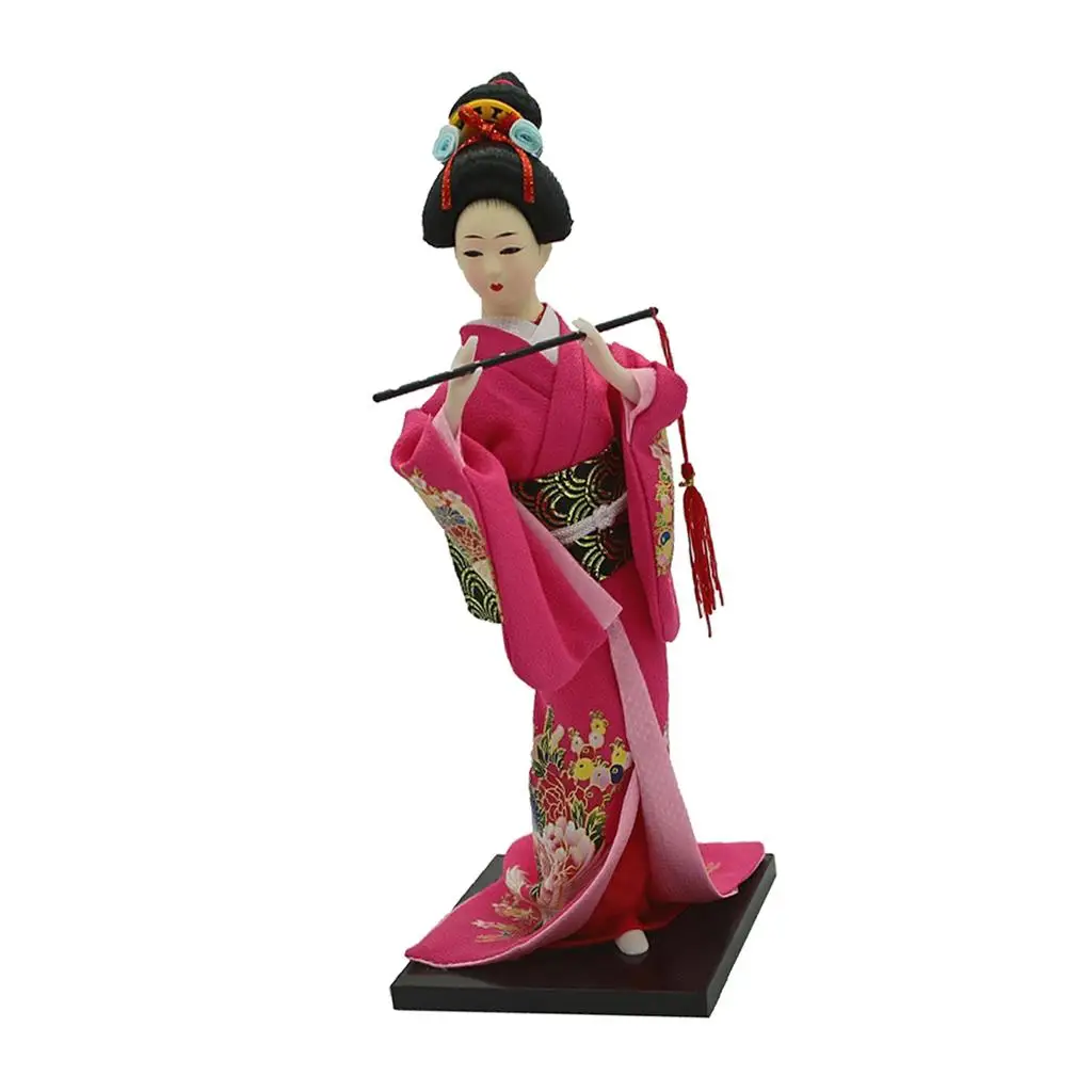 12inch Japanese Geisha  with Rose  Ornament Adult Collectible