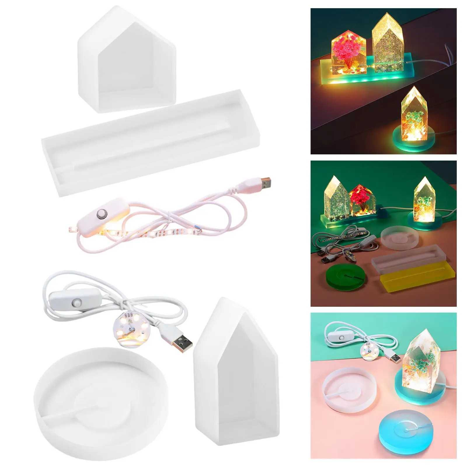 Lamp Holder LED Nightlight Night Light Resin for Desktop Wedding