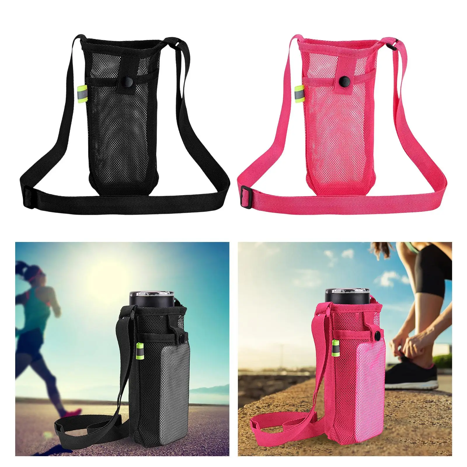 Water Bottle Holder Pouch Kettle Carrying Bag Pocket Adjustable Strap Water Bottle Carrier Bag for Sports Hiking Gym Running