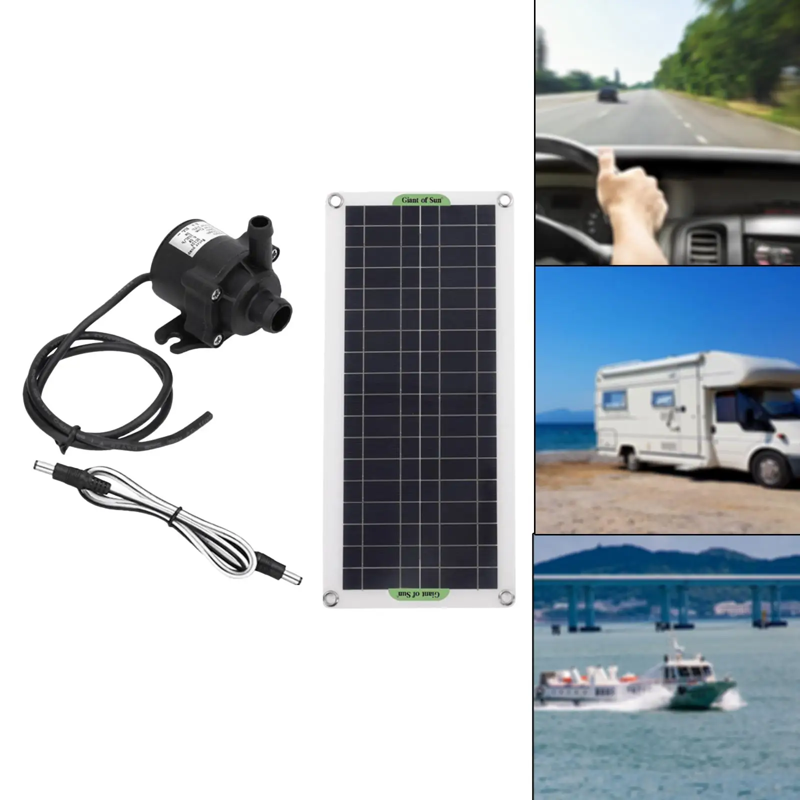 Solar Water Pump Kit Fountain Pump Monocrystalline Portable for Fish Tank