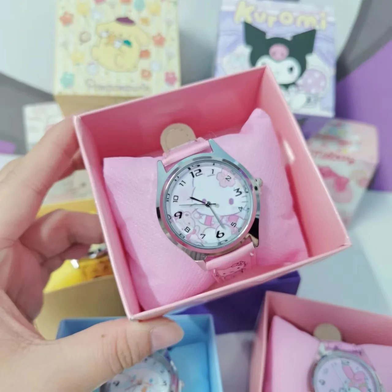 Anime Sanrio Pu kožni elektronički sat Kulomi Big-eared Dog Melody Dječji sat Poklon s poklon kutijom