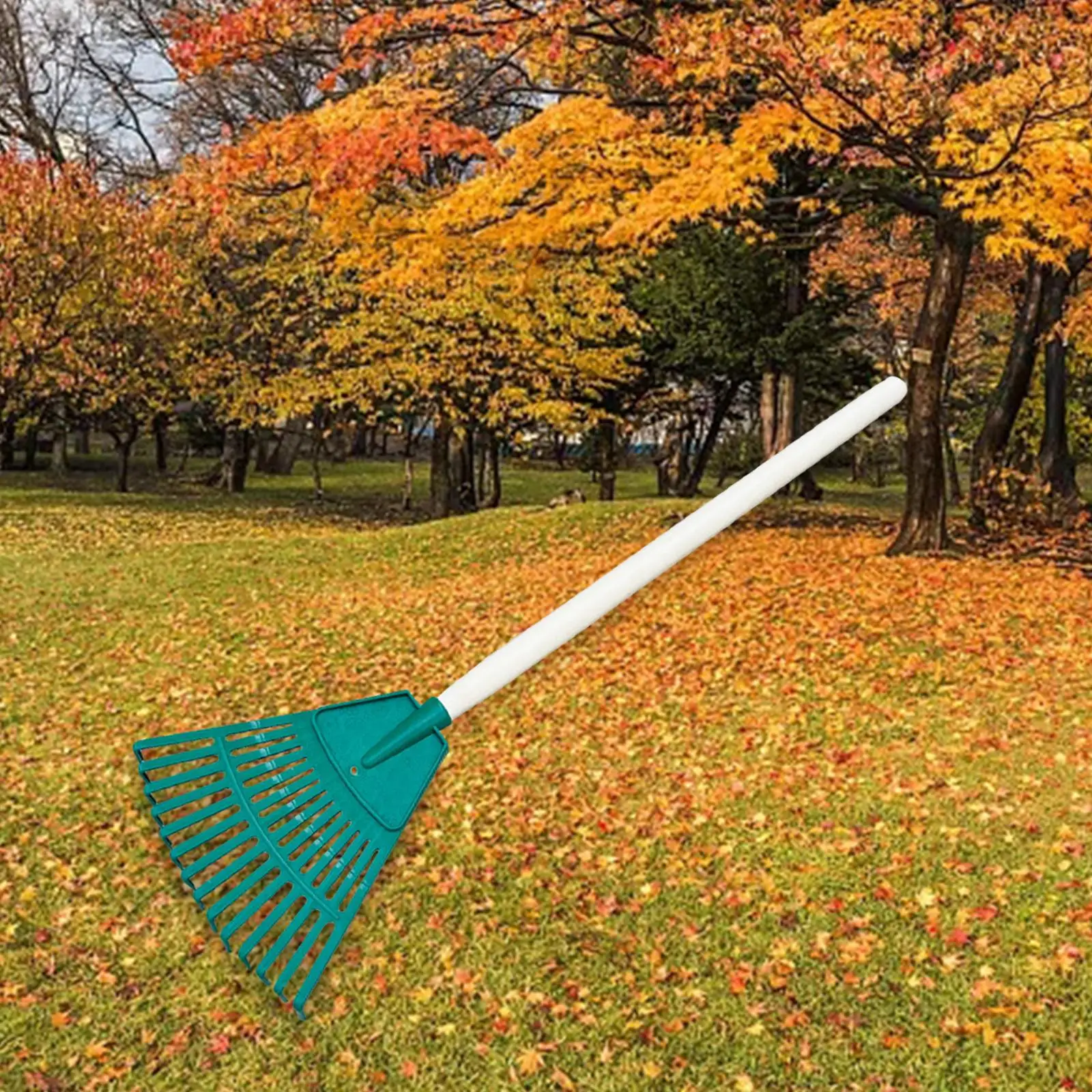 Leaf Rake 14 Tines Camping Rake for Clean up of Plants Grass Grooming Lawns