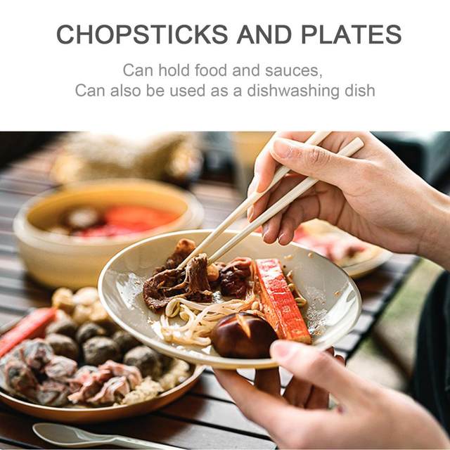 Plate Set Easy to Clean Food-grade Plastic Portable Camping Dinner Eating Soup  Bowl Dish Tableware for Travel - AliExpress