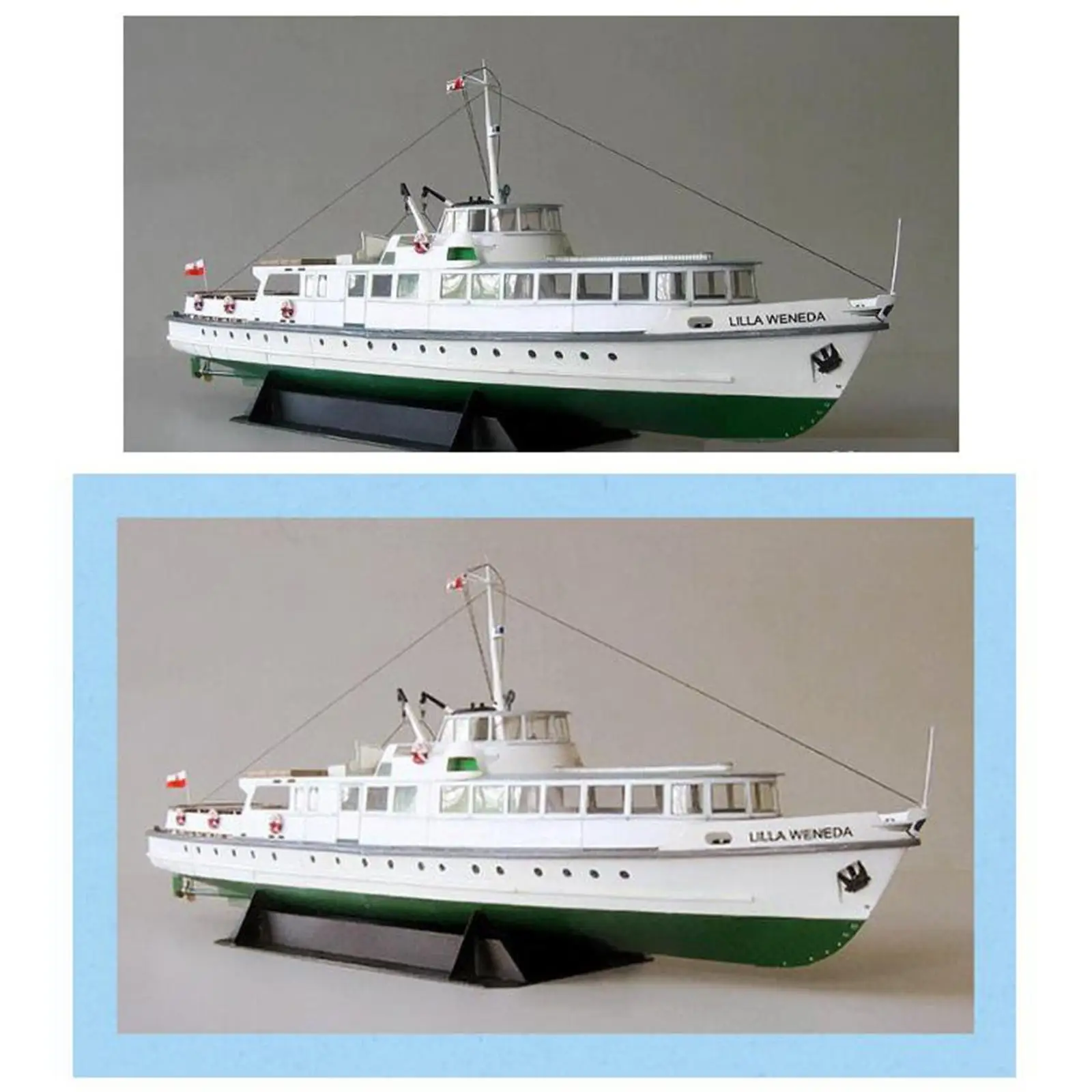 3D 1/100 Polish Lilla Weneda Paper Boat Model Toy Home Decoration Ornaments