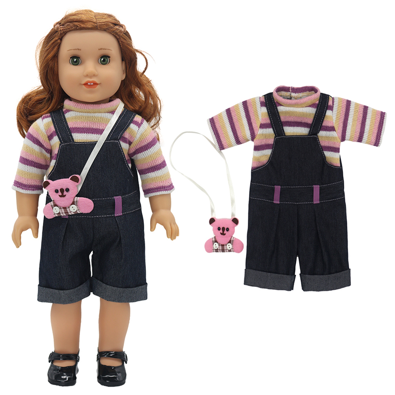 18 "Mädchen Puppe Overall Tragen 43 cm Baby Puppe Kleidung Strampler Kinder Mädchen Geschenke – Detail 2