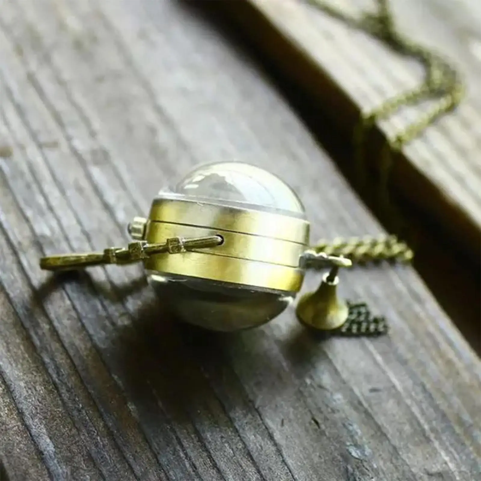 Pocket Watch, Alloy Gift Concave and Convex Mirror Vintage  Glass Ball Necklace Sweater  Birthday Fathers` Day Men Women