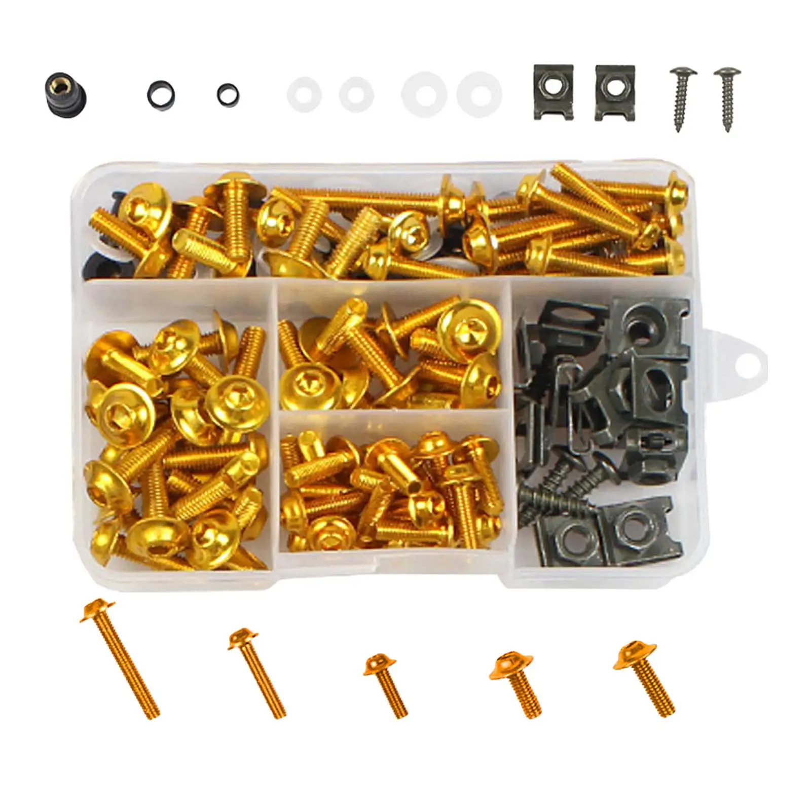 Motorcycle Fairing Bolt Kit 177 Pieces M5 M6 Windscreen Screws Fasteners Fairing Bolts Nut Clips Kit for Kawasak for Honda