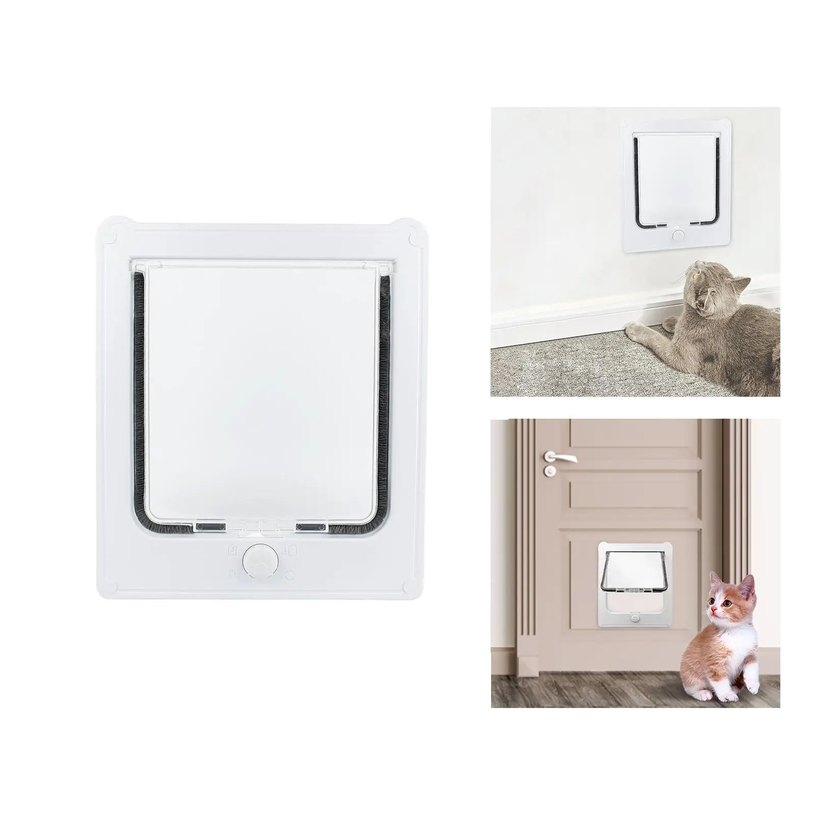 Cat Doors Single Flap Dog Supplies Lockable Door Frame Corridor Pet Flap Door for Indoor Outdoor Pet Feeder Cat 