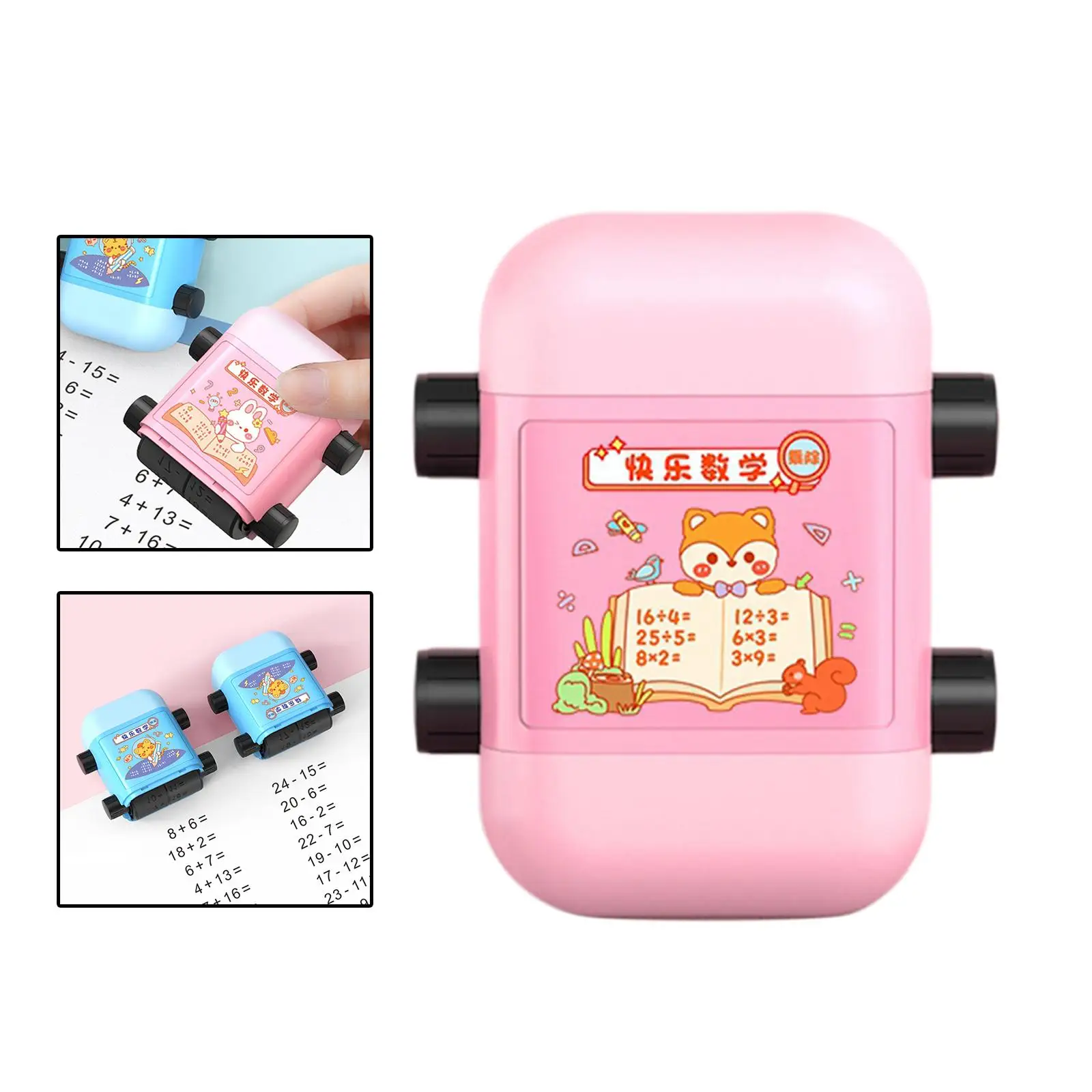 Compact Addition and Subtraction Math Stamp Roller Arithmetic Tool 1-100 Number Learning Educational Toy for Parents Children