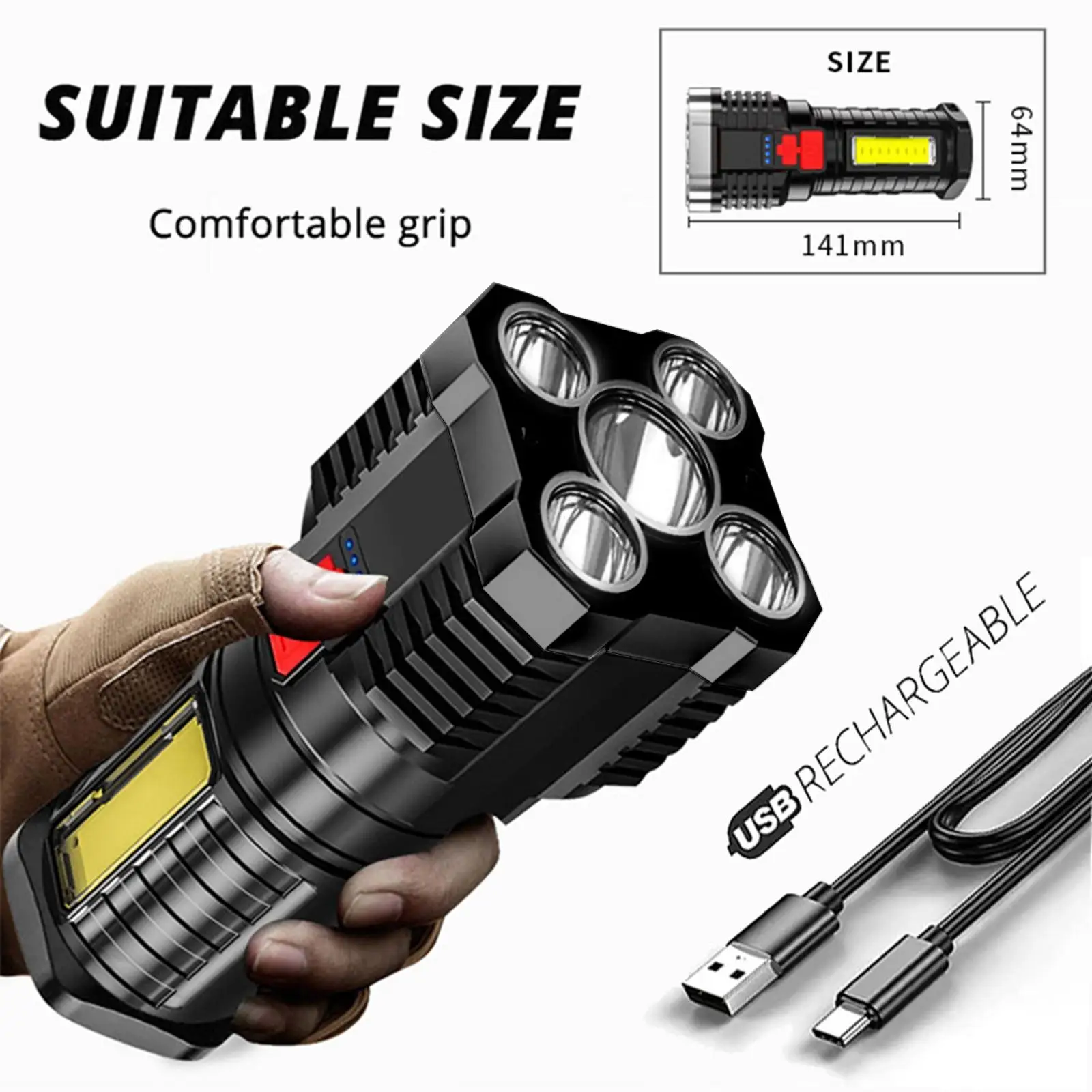 Portable Searchlight Hand  Super Bright for Sports, Indoor, Camping,