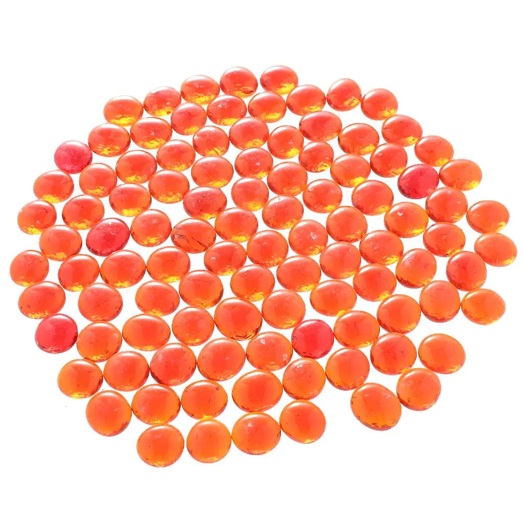 100Pcs Round Top Marbles Beads for Vase Refill 17-20mm/0.inch Light Orange