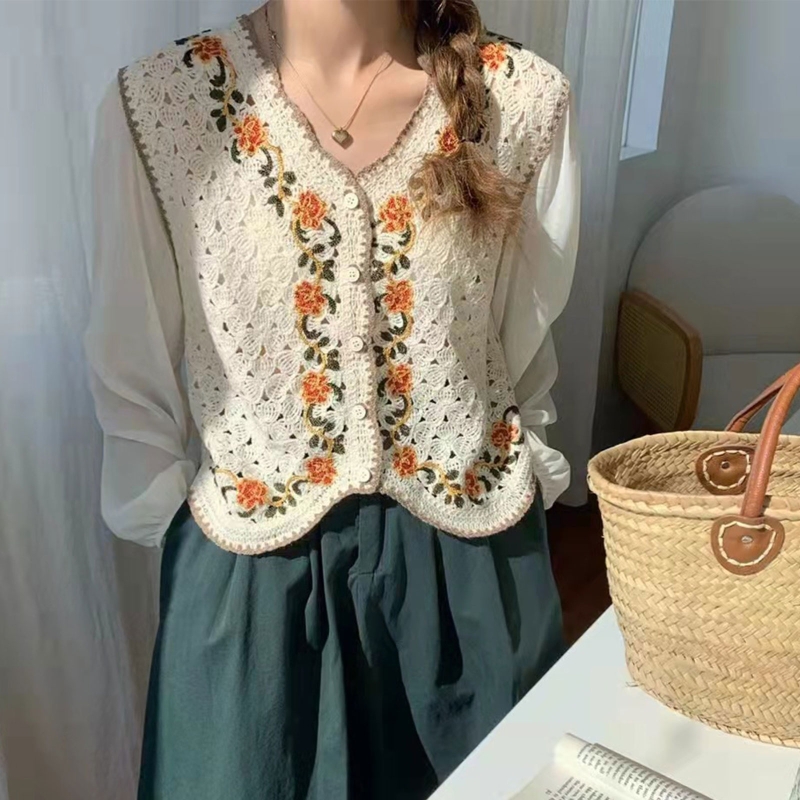 Feminino chiffon puff manga longa colheita cardigan