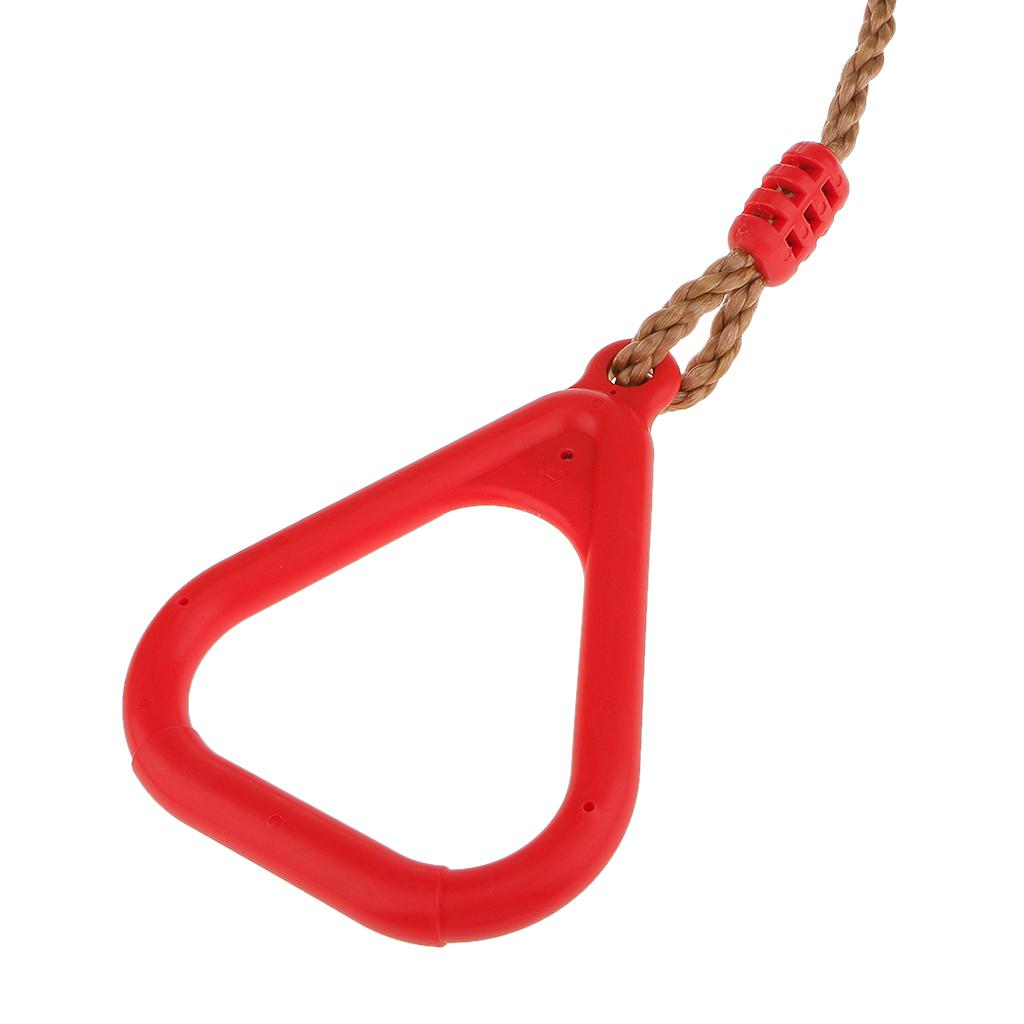 Red Gym Rings Triangle Fitness Hoops Straps Buckles Outdoor Strength Training