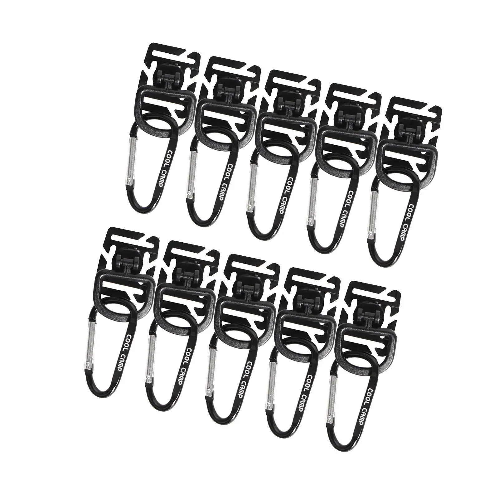 10x Outdoor Tent Clips Hook Tent Clamp Heavy Duty Carabiner Hook Canopy Clip for Mountaineering Camping Climbing Canopies Garden