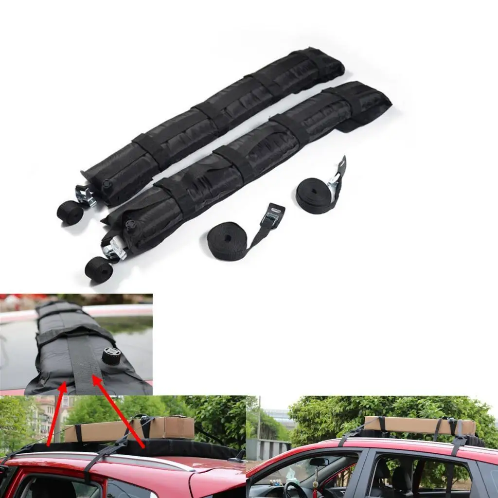 Pair  Inflatable Car Soft Roof Racks Travel Luggage Carriers Bars