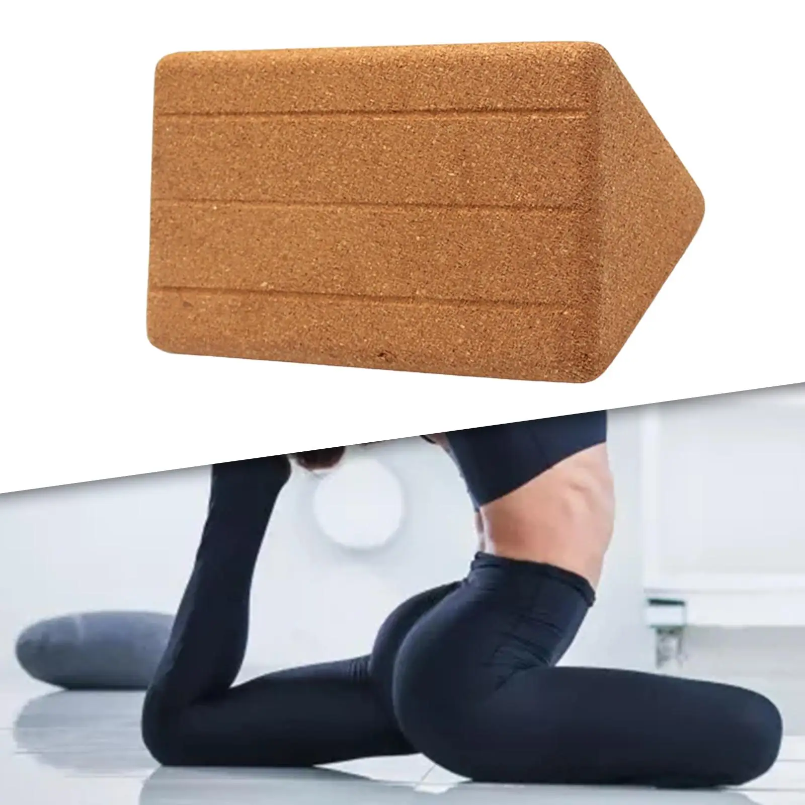 Yoga Block Cork Sport Home Gym Exercise Wood Yoga Brick  Block for Indoor Sports Exercise Workout Fitness