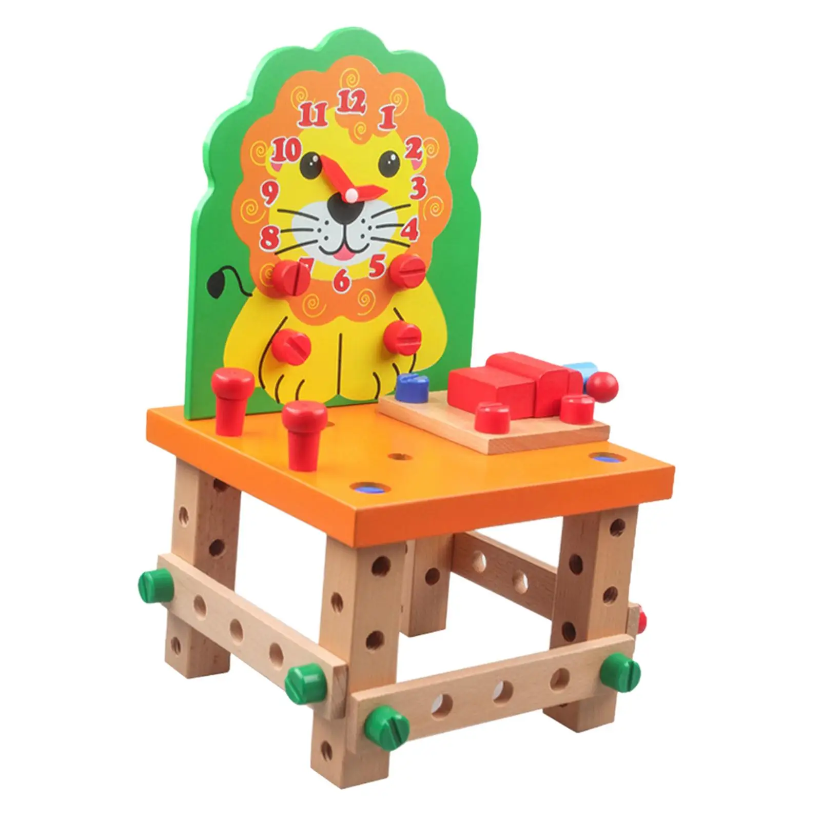 Wooden Chair Models Construction Play Set Nuts and Bolts Toy with Tools Kids Wooden Project Woodworking Kit for Children Gifts