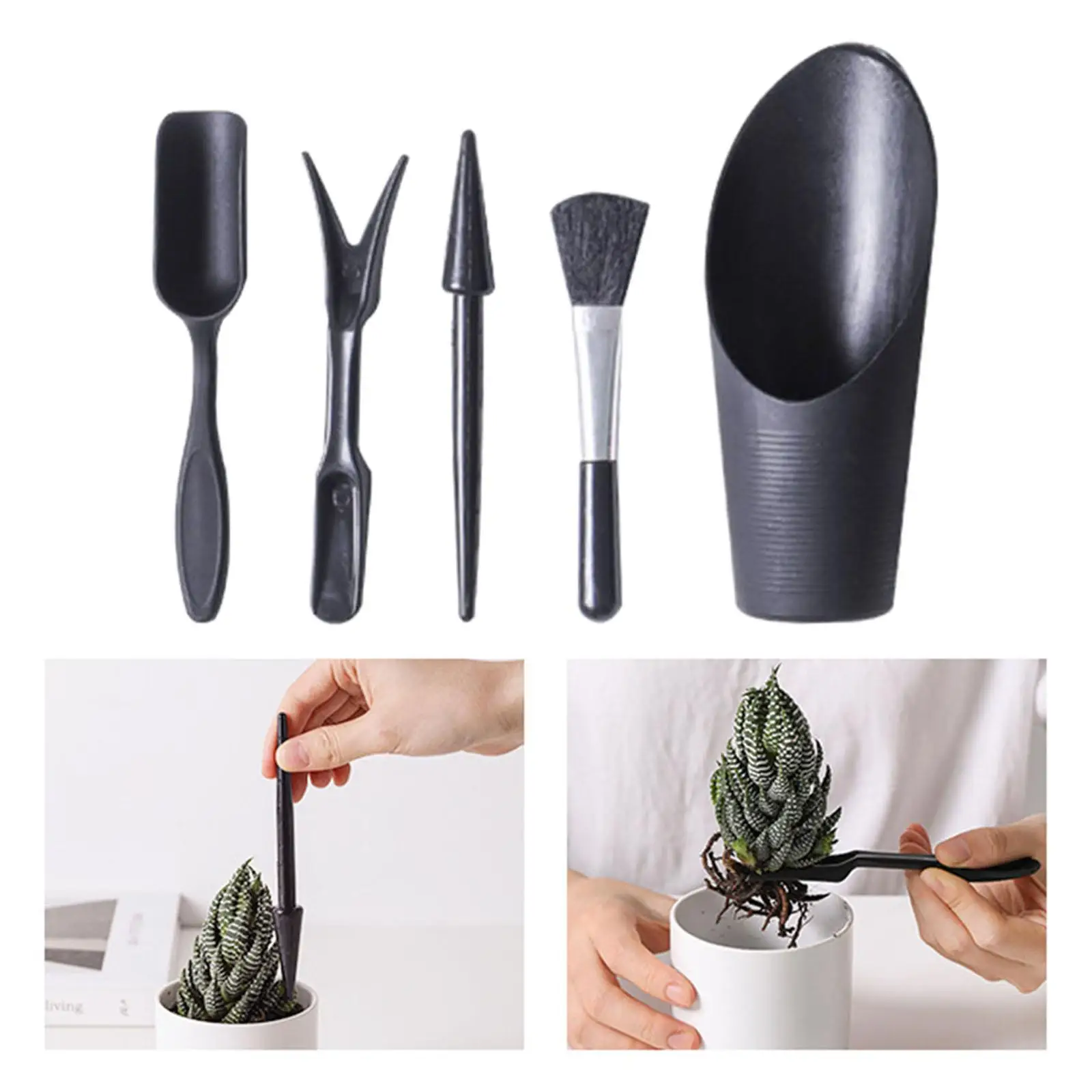 Succulent Hand Transplanting Tools set of 5Pcs for Cactus, Houseplant, Bonsai Tools Durable Accessories Easy to Carry