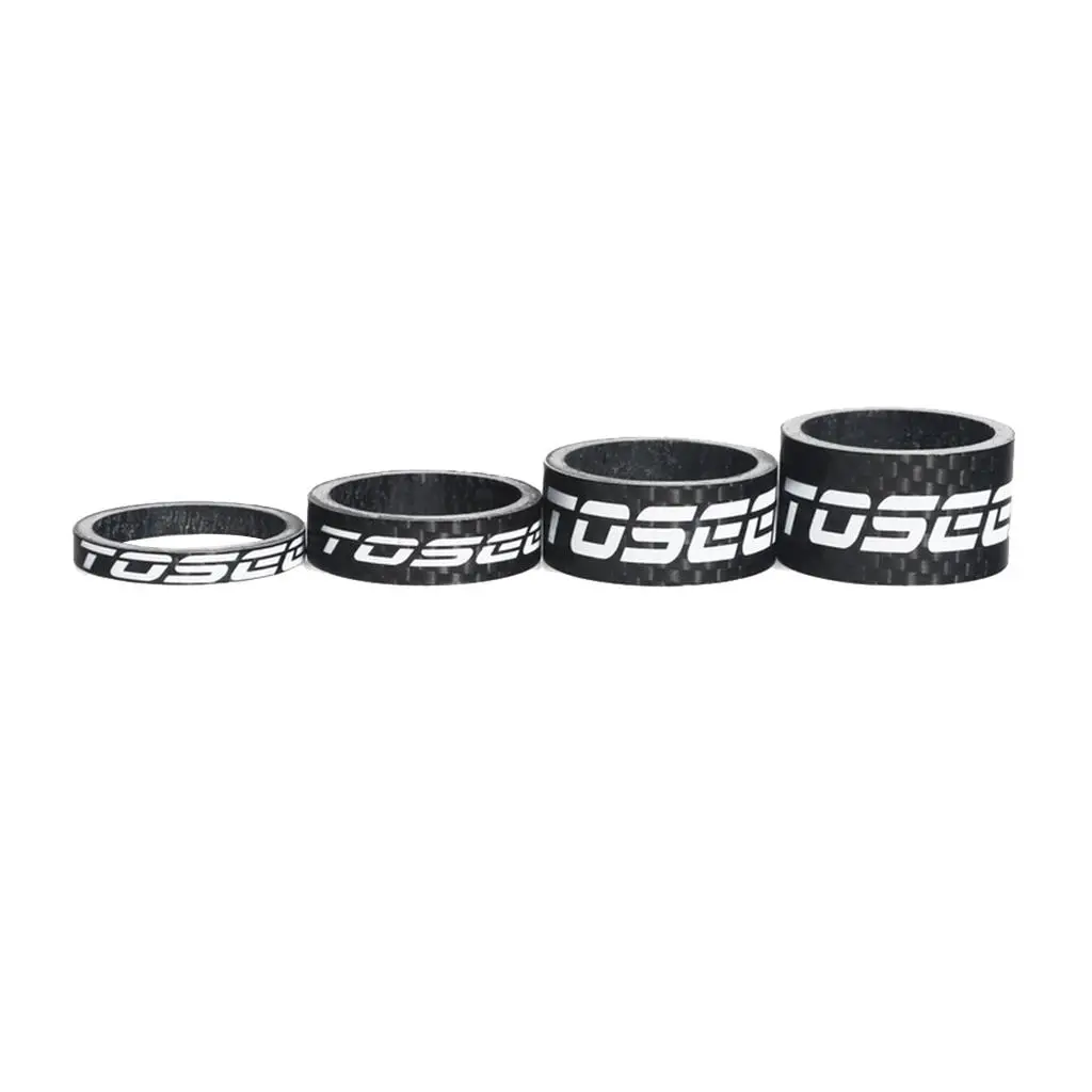 4PCS Bicycle Headset Spacer, 3K Carbon Fiber Headset Accessories,  