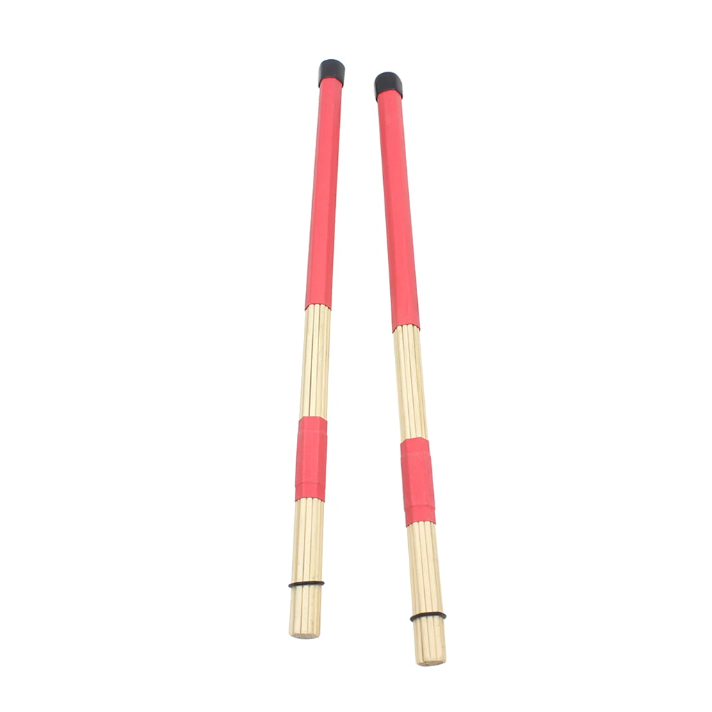 Portable 1 Pair of Drum Brushes Sticks Bamboo Rods for Percussion Instruments Drum Parts 15.74inch