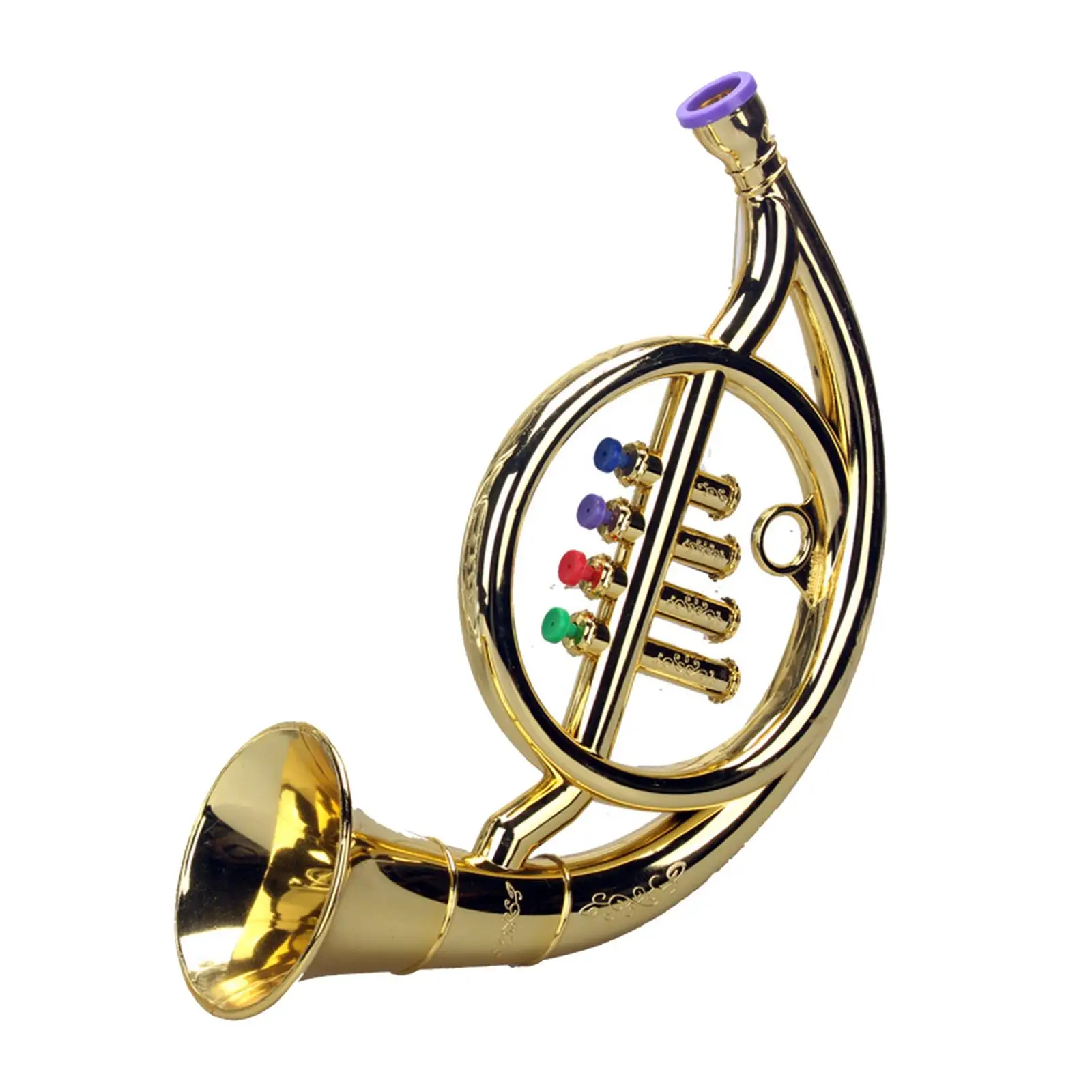 Musical 4  ABS Metallic Game Toy Mini Props Simulation Wind Instruments French Horn for Party 3 Years And Up Preschool Boys