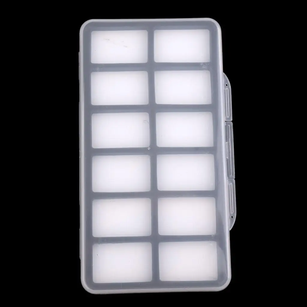 Super Slim Fly Fishing Box Lightweight Dry Flies Hooks Baits Swivels Storage Case Fly Box, 12 Foam Compartments