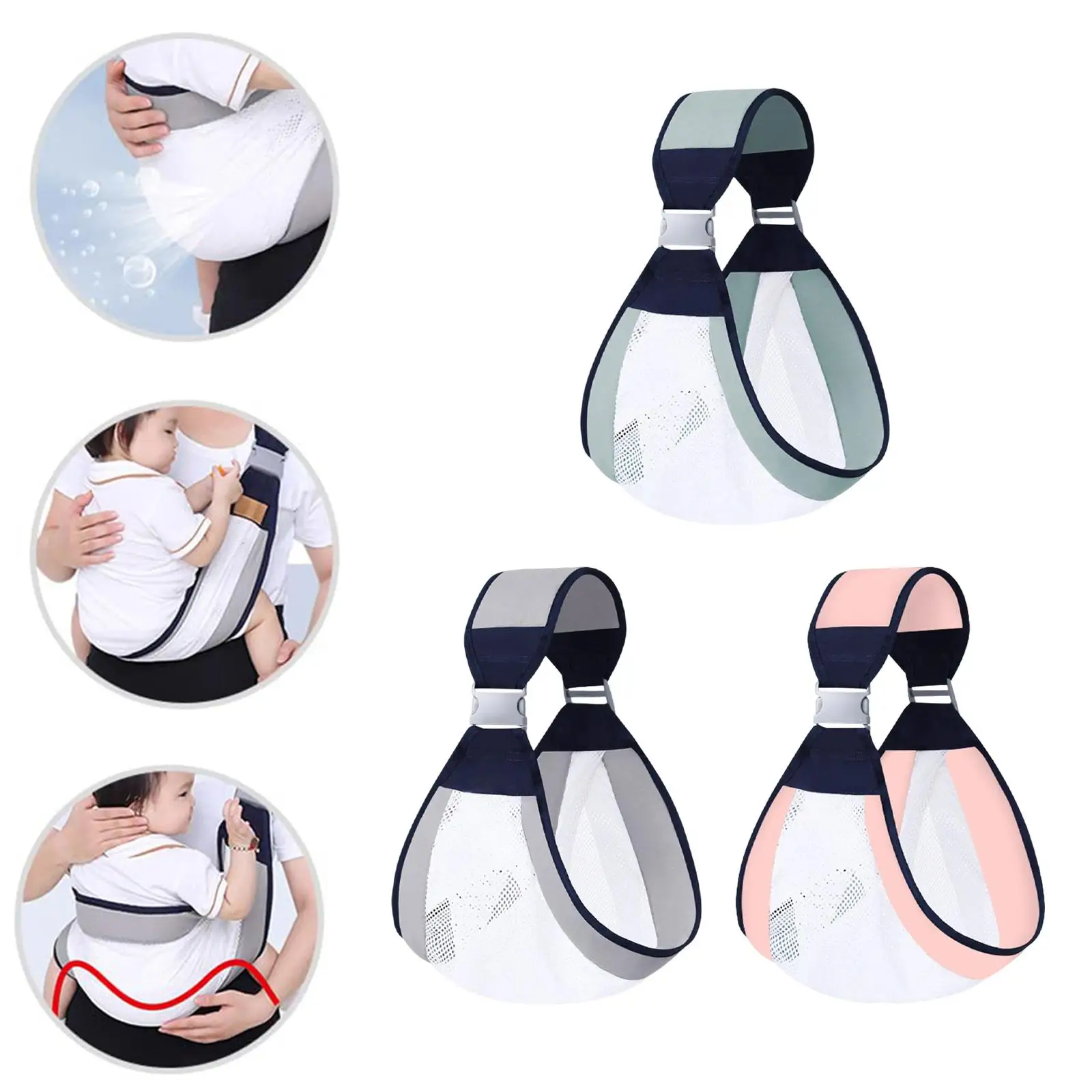 Baby Carrier Adjustable Infant Breastfeeding Nursing Carriers with Clip Baby Holder Straps for Newborn Toddlers up to 20kg