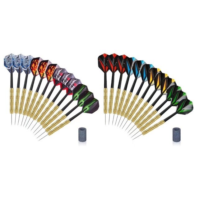 12Pieces 14 Grams Steel Tip Iron Barrels Plastic Shaft PET Flight