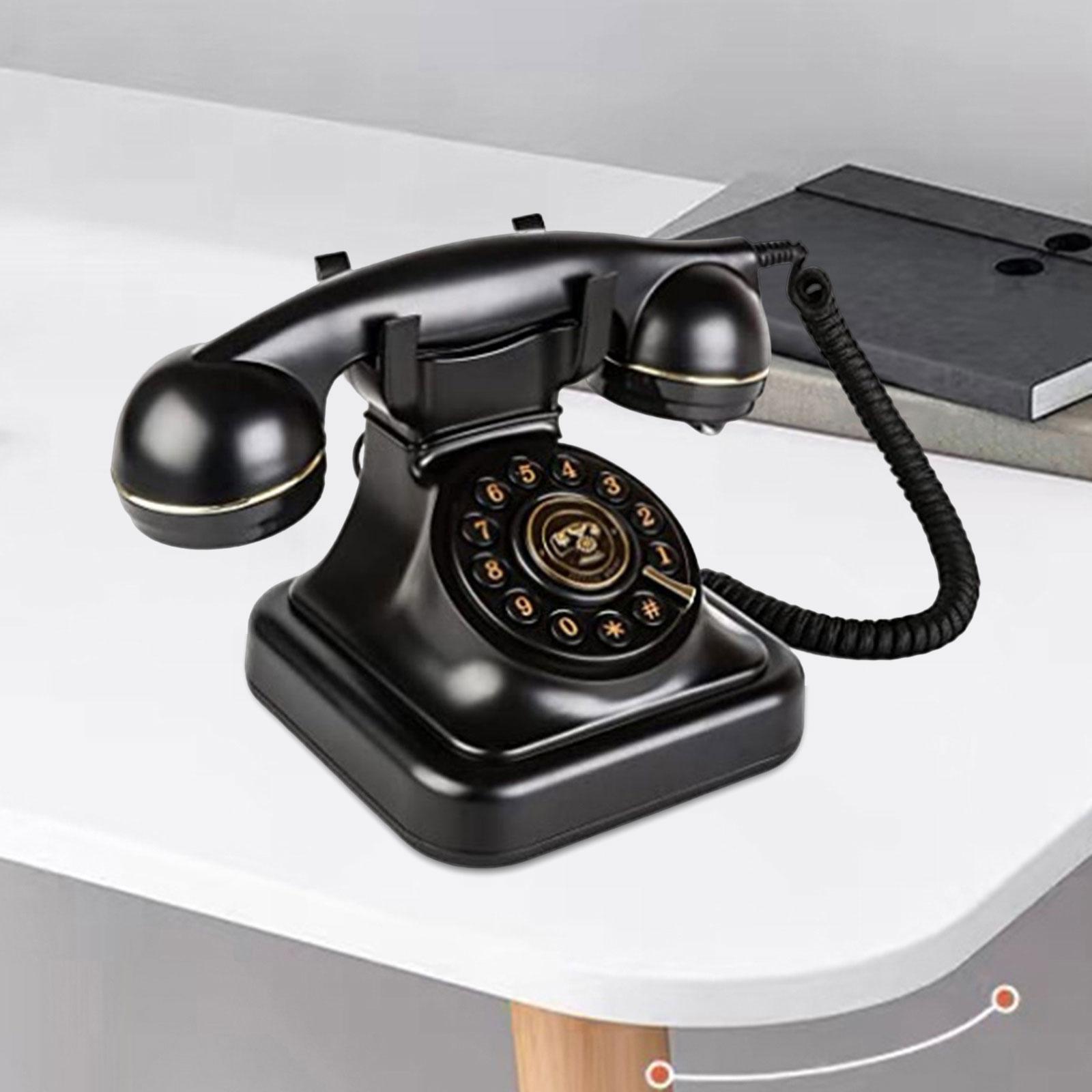 Vintage Telephone Landline Phones Old Fashion with Adjust Volume Function with Mechanical Bell Home Phone for Desk Decoration