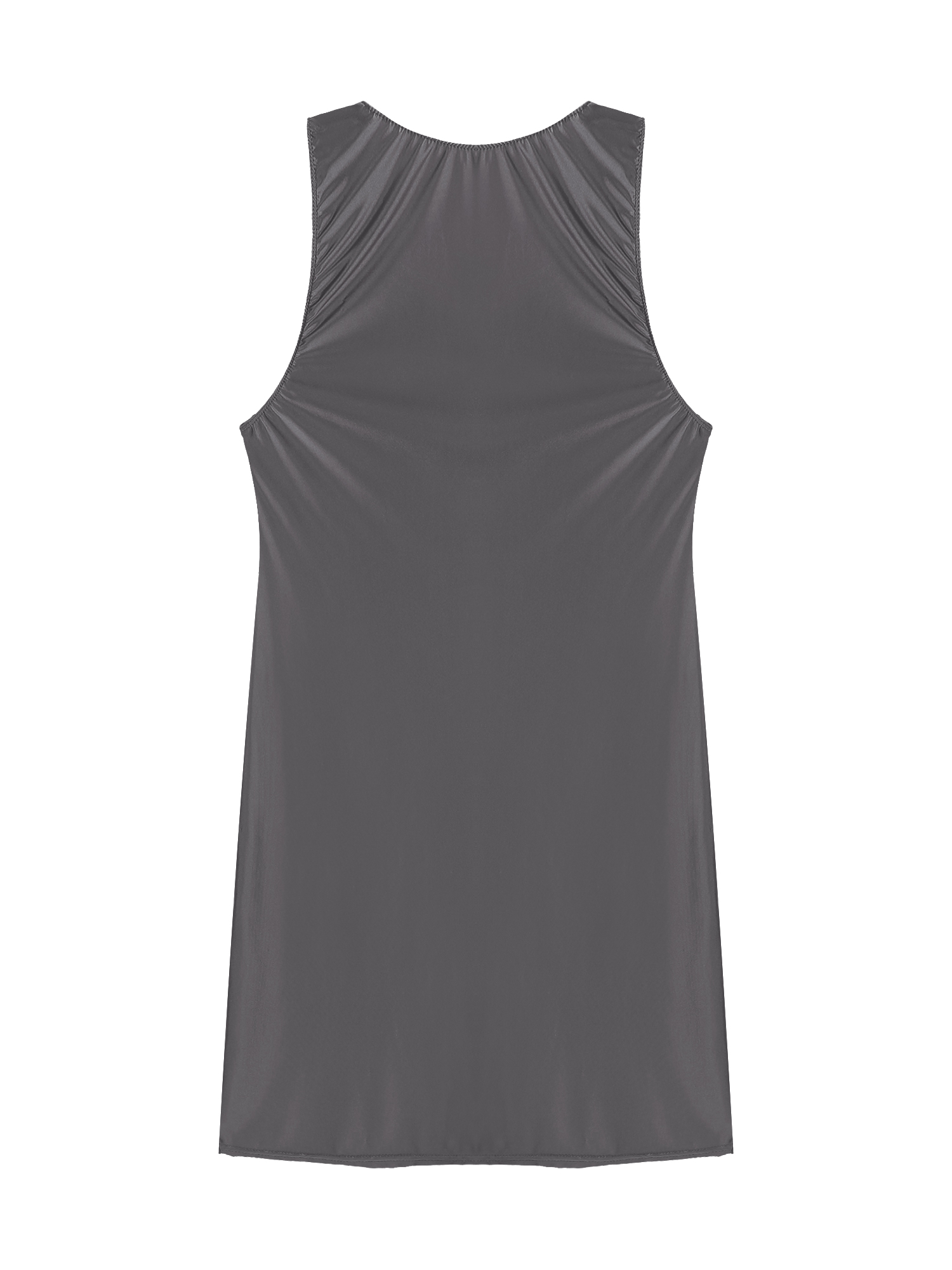 Mini Vestido Glossy Stretch Tank Feminino, Monocromático,