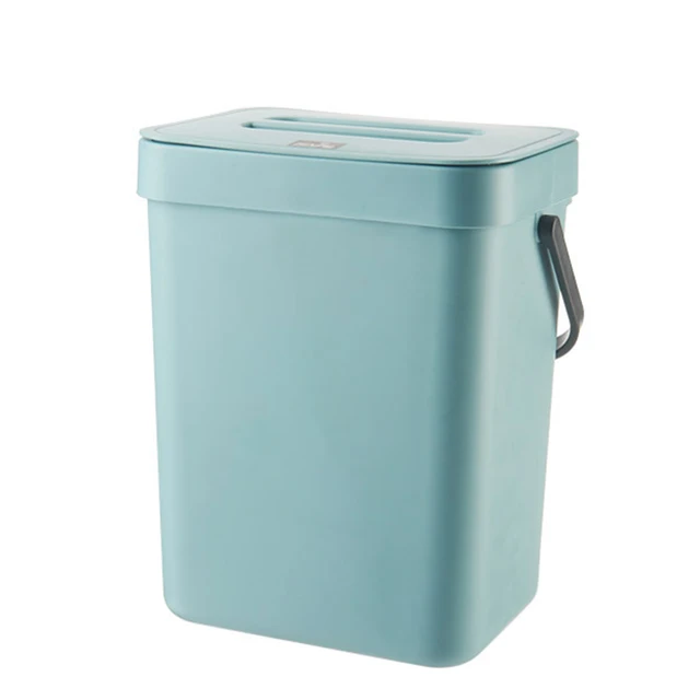 7/9L cubo basura cocina para la puerta de la cocina balde colgante basura  Bartroom montado en la pared de la basura con tapa cubo de basura -  AliExpress