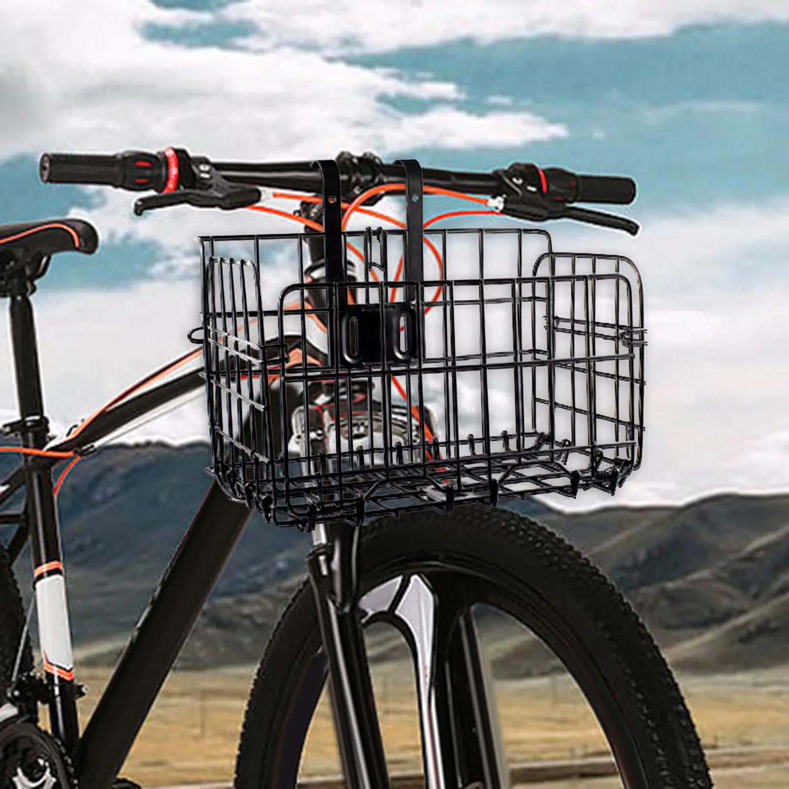 Thicken Metal Front Handlebar Bike Basket Detachable 20kg Load Bearing Heavy