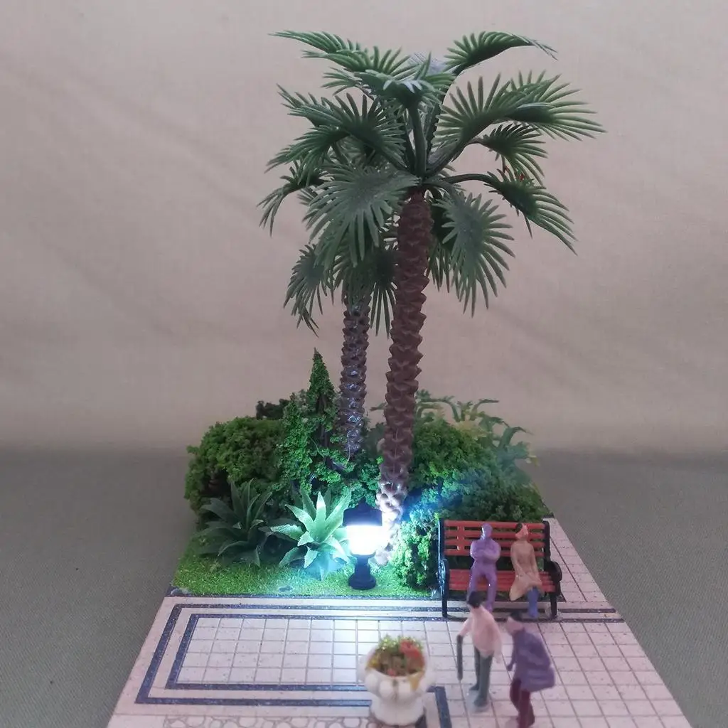 10Pcs 1: 100 Miniature Modeling Street Lamps Led Lighting Lamps