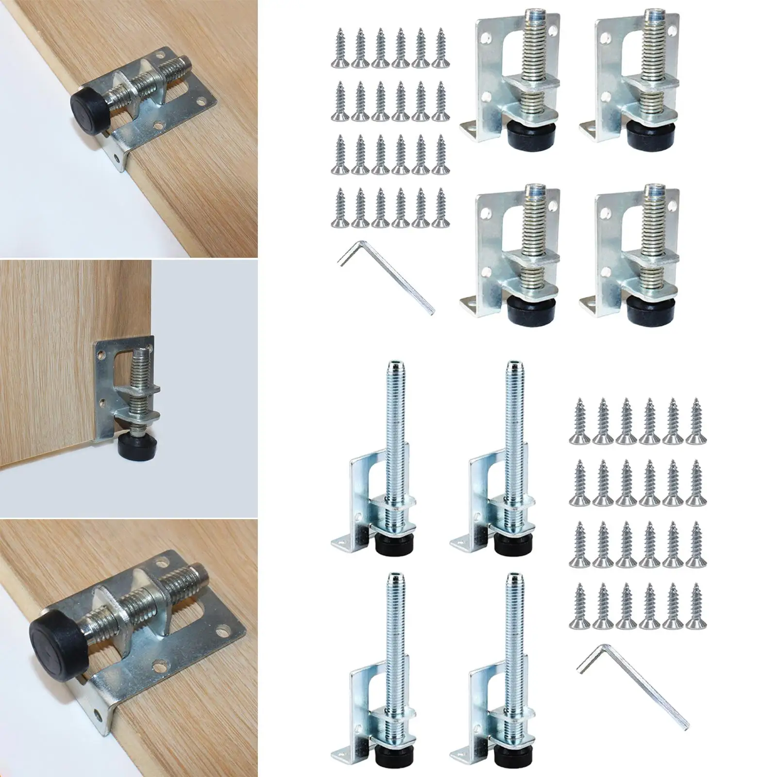 4 Packs Furniture Leveler Legs Height Adjustable Leveling Feet Durable Bracket Support Feet for Cabinet Bed Couch Sofa Hardware