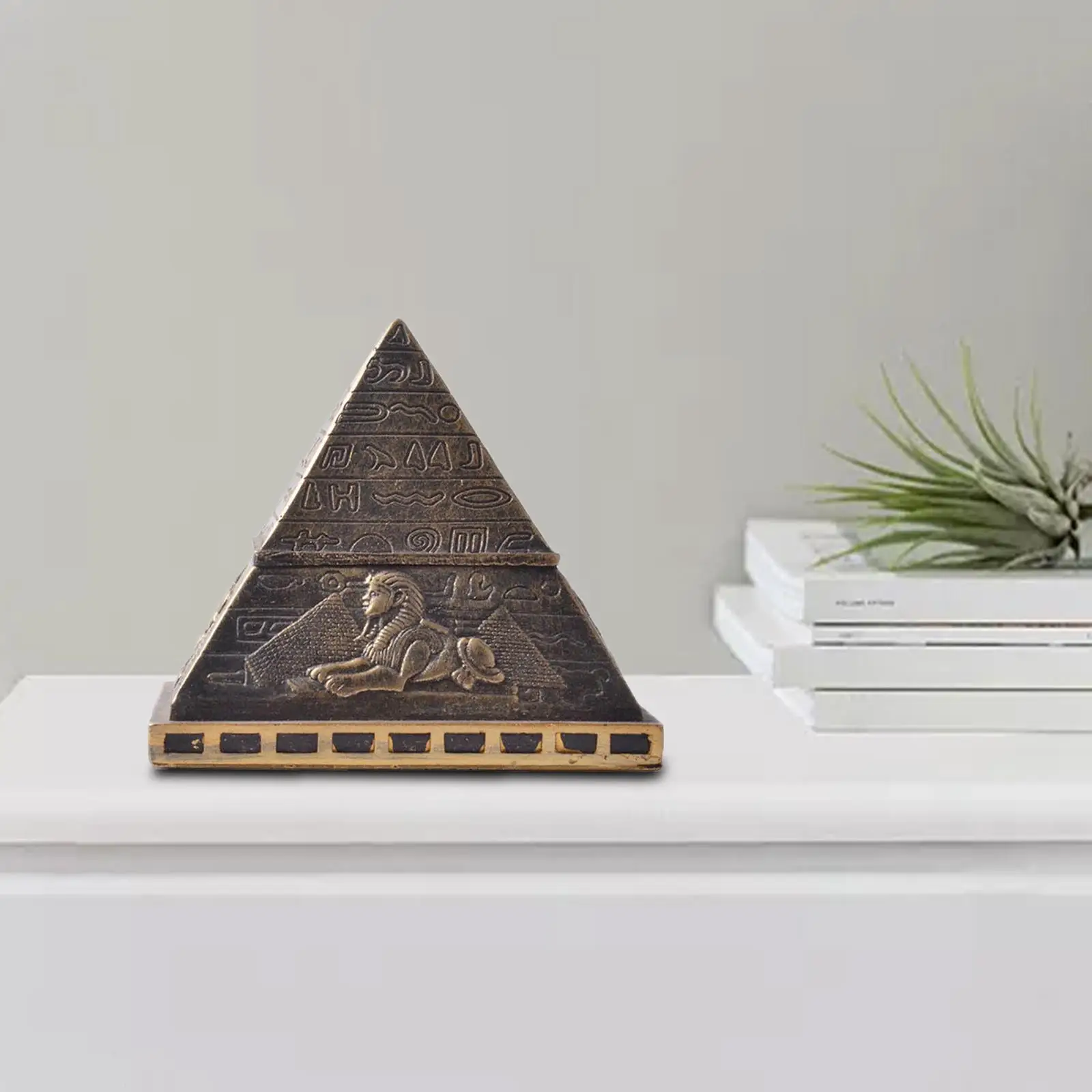  Pyramid Statue Trinket Container Srage Feng Shui Figurines Architecture Deskp Office Souvenir Jewelry Box Ornament