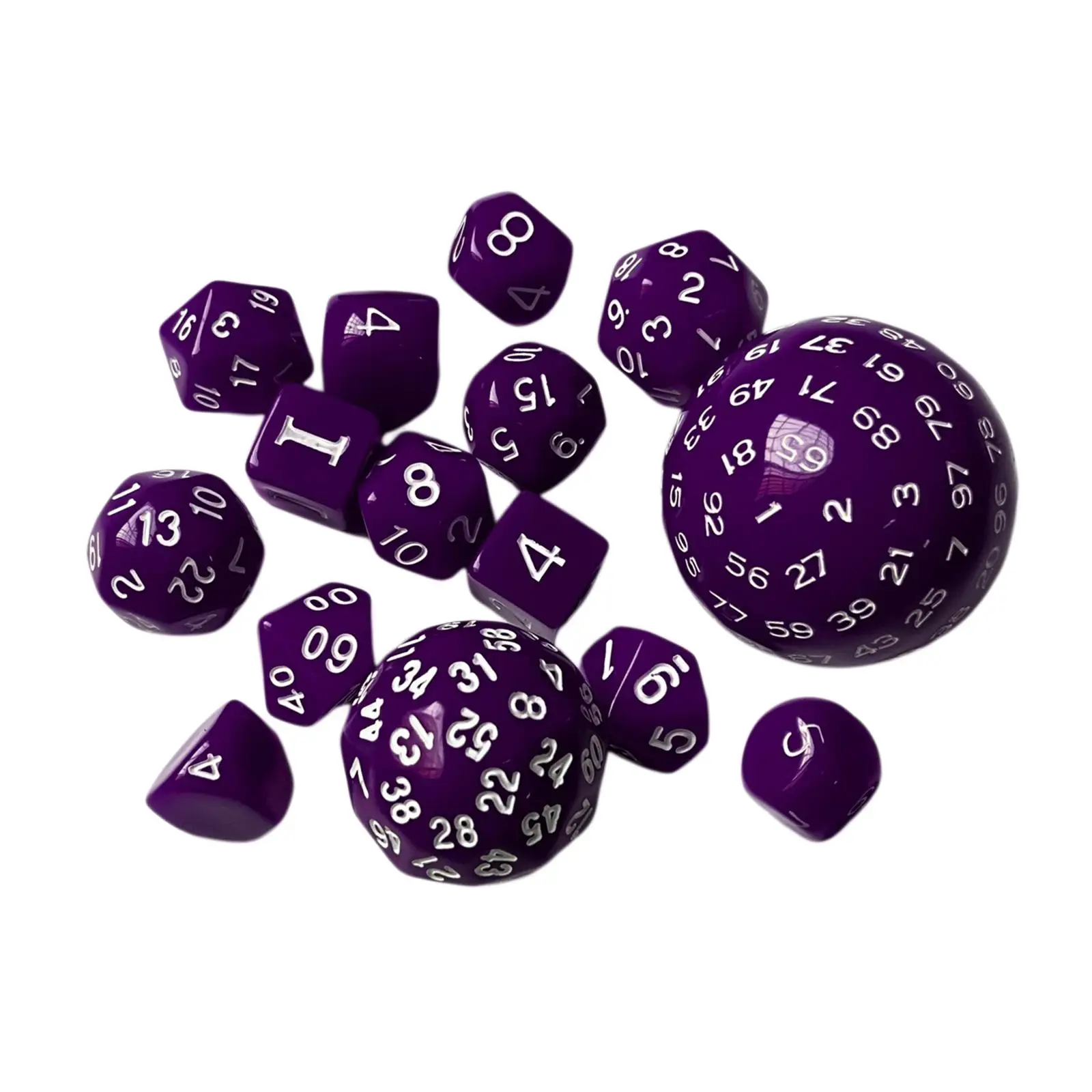 15x Dice Set D100 D60 D30 D24 D20 D16 D12 D10 D8 D7 D5 D4 RPG Role Playing Acrylic Polyhedral Dice Set for Entertainment