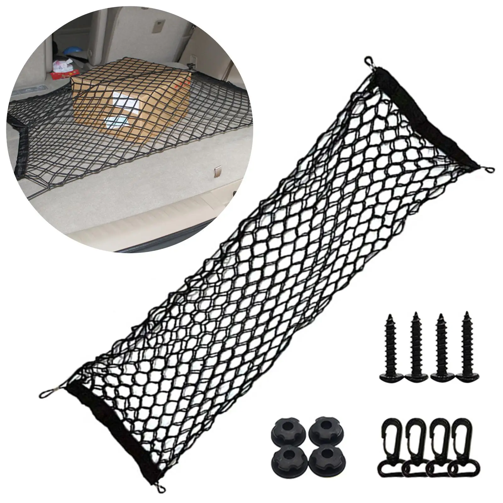 Elastic Mesh Net Nylon Holder Car Boot Trunk Rear Back Cargo Stretchable Accessories Multifunctional Storage for Automotive
