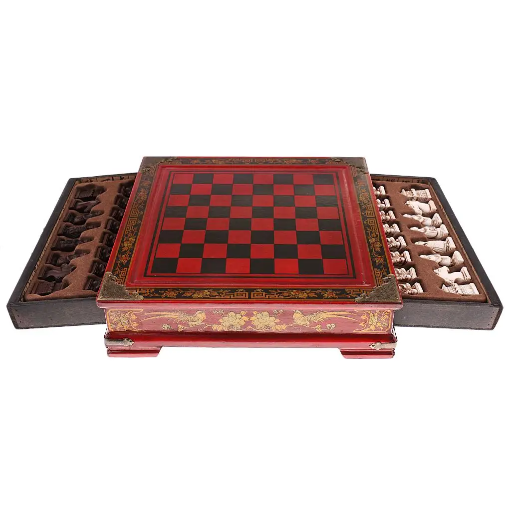 1 Set Chinese Chess Approx. 26 x 25.5 x 6.5cm/ 10.23 x 10.03 x 2.55inch Red