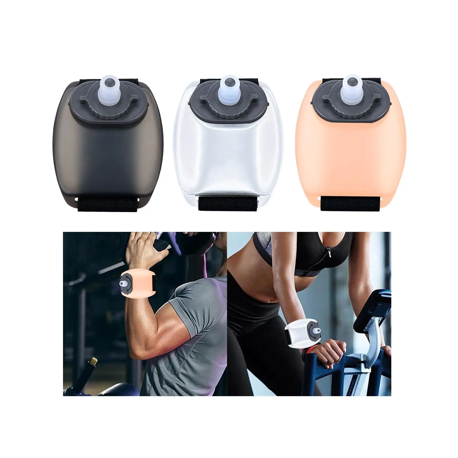 Wrist Water Bottle Wearable Sports Cup Silicone Adjustable Wrist Lightweight Handheld for Running Hiking Riding Cycling Camping