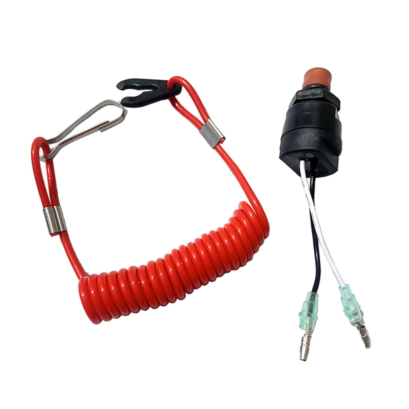 Boat Motor Emergency Kill Switch W/ Tether Cord Fit for Honda Spring Cord