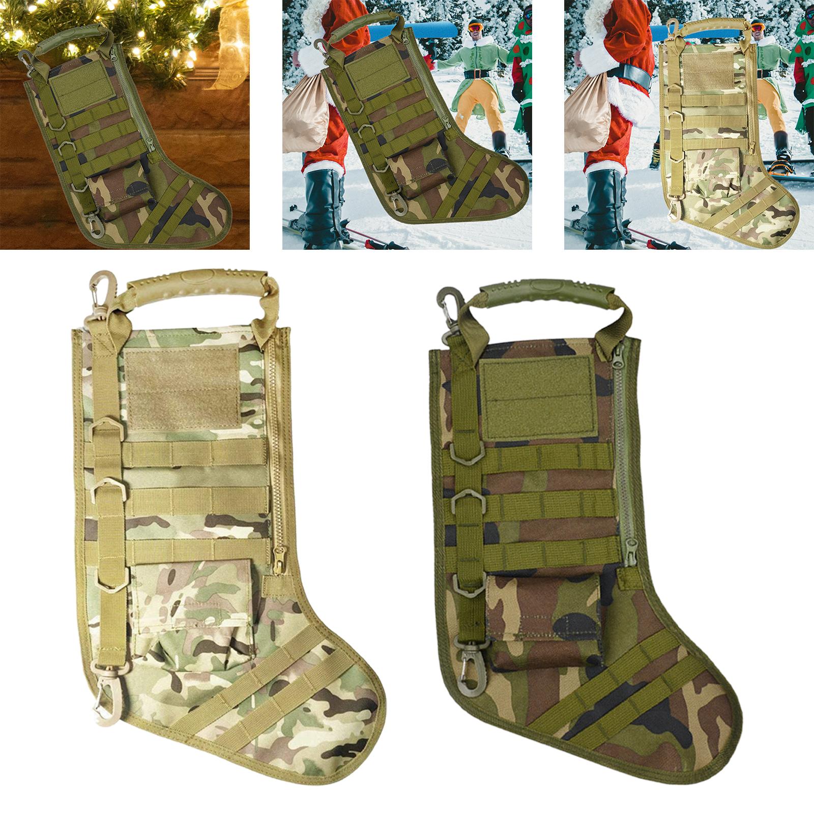 Christmas Stocking Storage Bag Durable Hanging Zip Pocket for Festivals