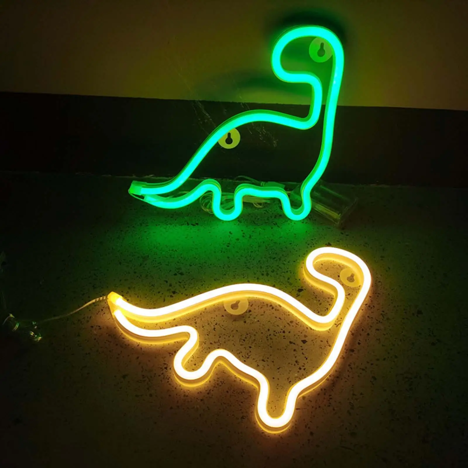 LED Dinosaur Neon Lamp Sign Battery USB Operated Night Light Decorative Lighting for Party Wedding Table Living Room Kids Room