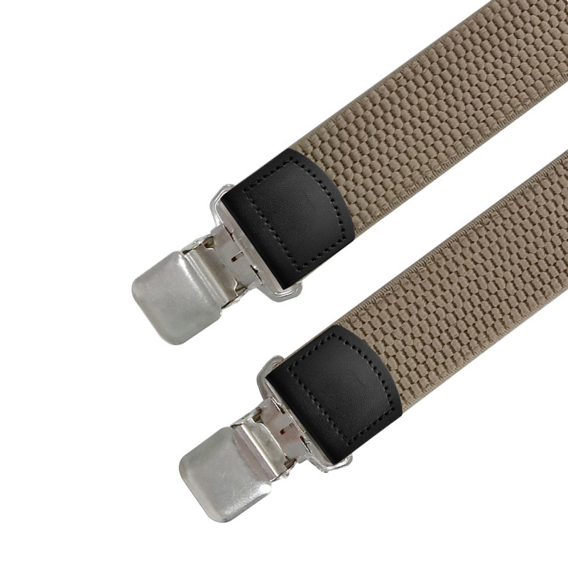 Robuste Hosenträger für Männer, Arbeit im Freien, 3,8 cm, X-Back, 4 starke Clips, verstellbare elastische Hosenträger, Riemen, Gürtel – Detail 3