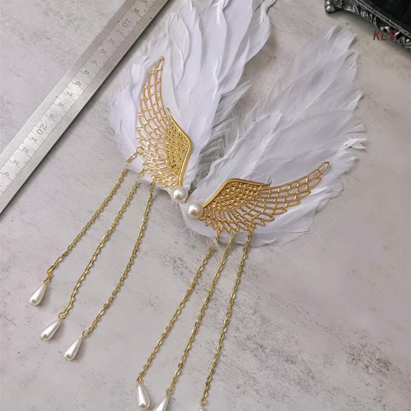 Engels flügel Haars pangen Mädchen Anime Dienst mädchen Haars pange Cosplay Kostüm Party Kopfschmuck Frauen Comic-Show Lolita-Stil Kopf bedeckung – Detail 8