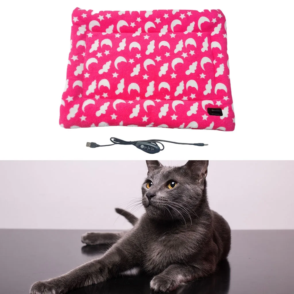Waterproof Pet Heating Pad Heated Mat Blanket Electric Soft Adjustable Temperature Plush for Dogs Cat Indoor E Outdoor Puppy