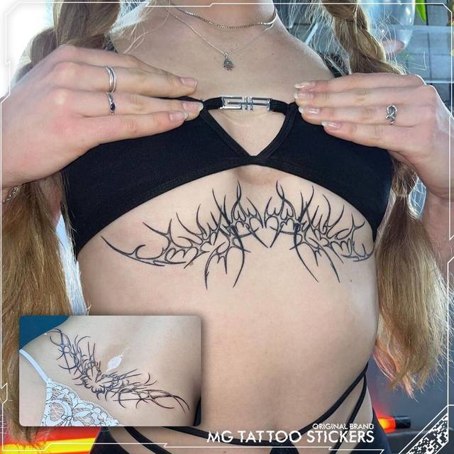 Sexy Succubus Tatoo Sticker Lasting Fake Tattoo for Woman Chest  